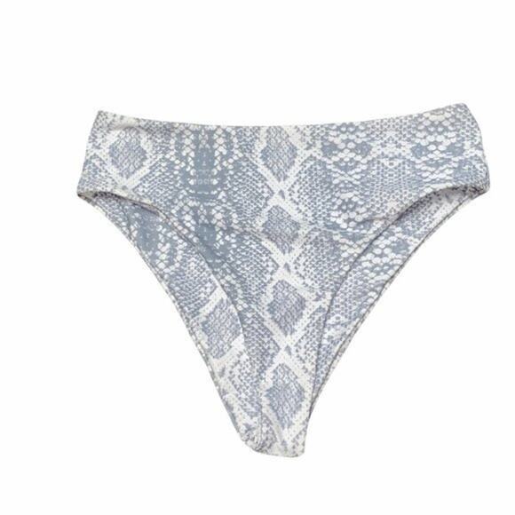 SHEIN Gray White Snakeskin Print Swim Suit Bottoms Women's Size Small - Picture 1 of 10